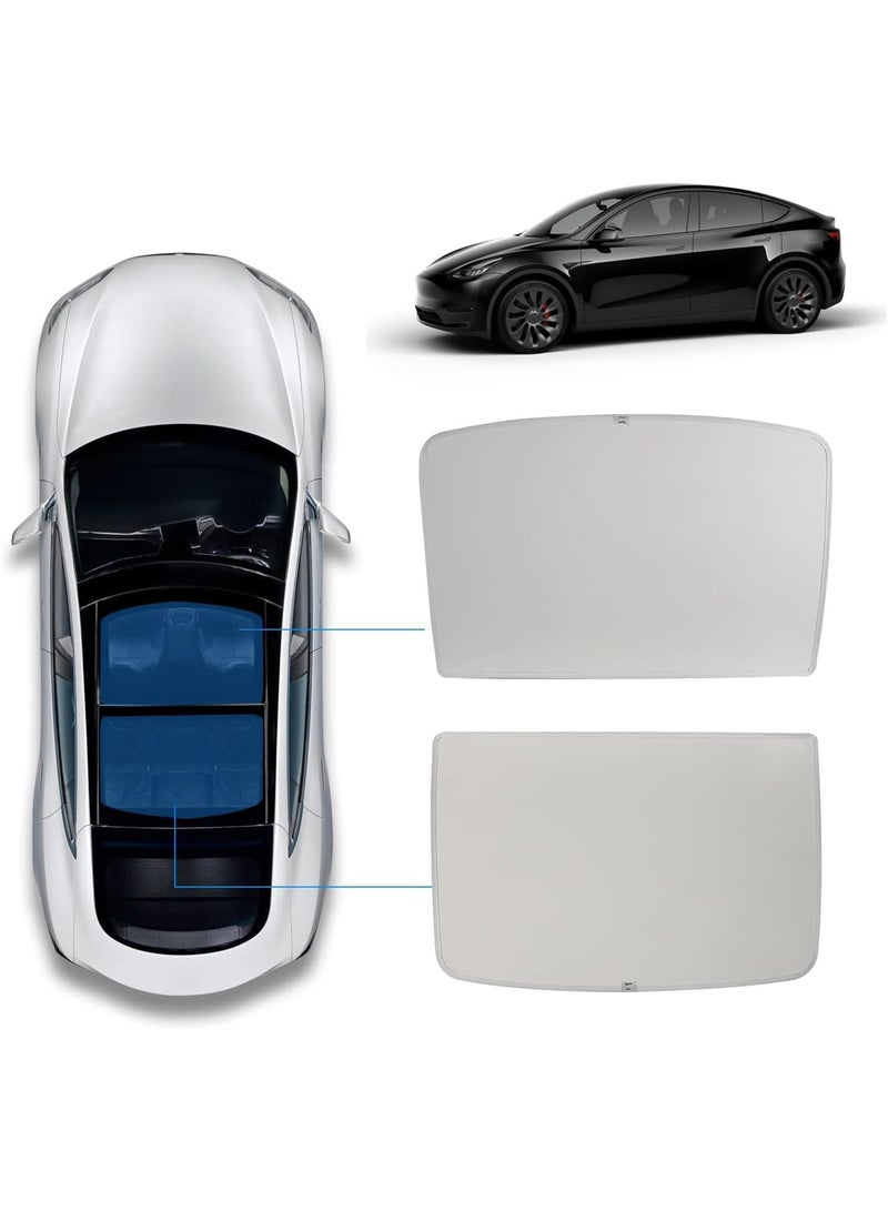 ل نموذج Y الظلال الشمسي سقف نافذة عزل الأشعة فوق البنفسجية حماية الشمس الظلال ل تسلا نموذج Y الحجب الحراري الظلال معدل الظلال 99٪ (البيج مطلي الفضة) - Image 2